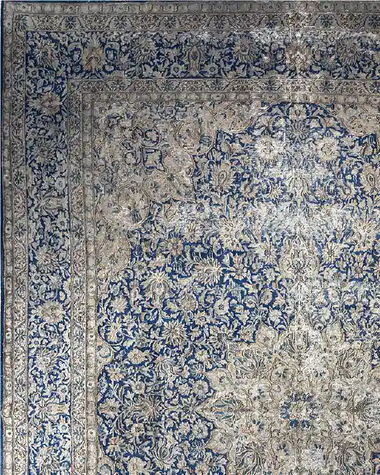 Alfombra vintage azul marino