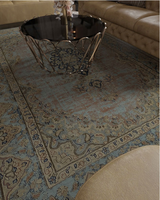 Alfombra vintage antigua color crema