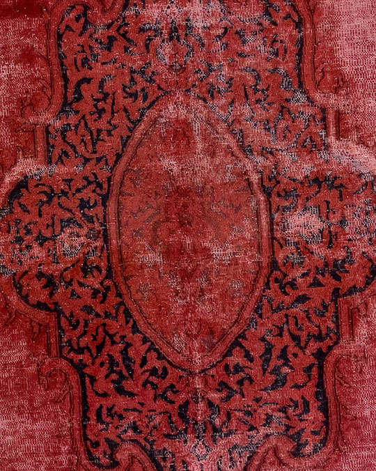 فرش آنتیک وینتیج قرمز گرد تبریز