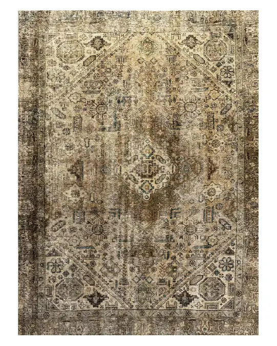 Alfombra persa vintage color crema