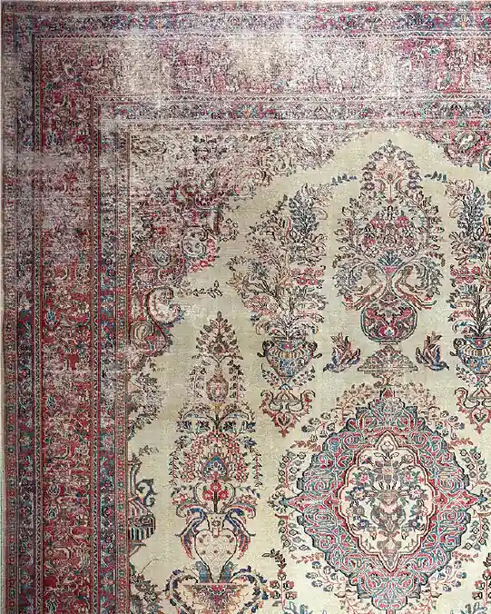 Alfombra vintage color crema