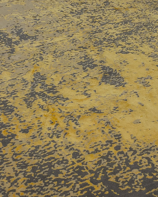 فرش تافتینگ زرد طوسی