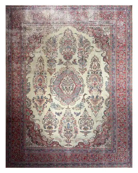 Alfombra vintage color crema