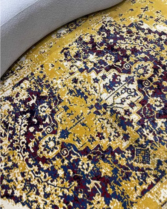 Orange Blue Tufting Rug