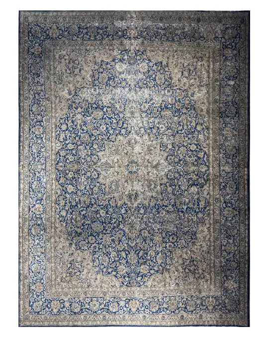 Alfombra vintage azul marino