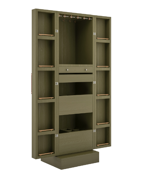 Neoclassical wooden standing bar