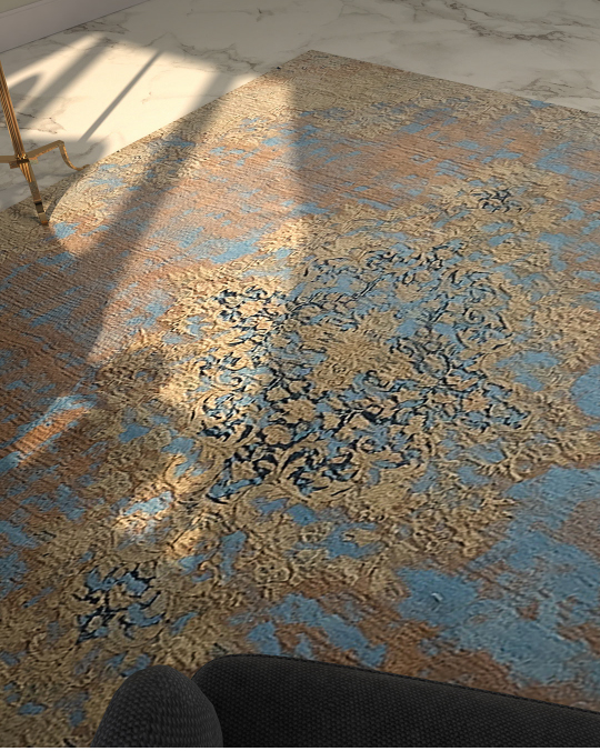 Alfombra vintage antigua color crema