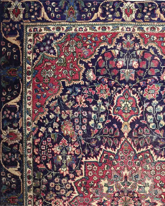 Alfombra vintage carmesí