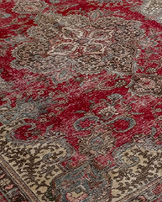 فرش آنتیک وینتیج قرمز تبریز