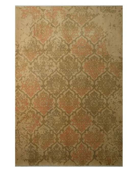 Cream Orange Tufting Rug