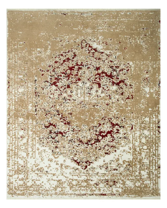 سجادة خيوط باللون كريمي بني